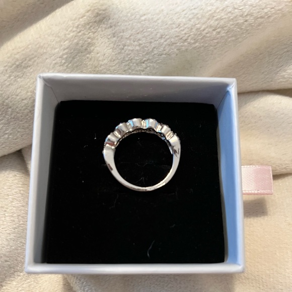 S925 SIMULATED OVAL RUBY & CRYSTAL RING | SIZE 8 - Picture 9 of 14